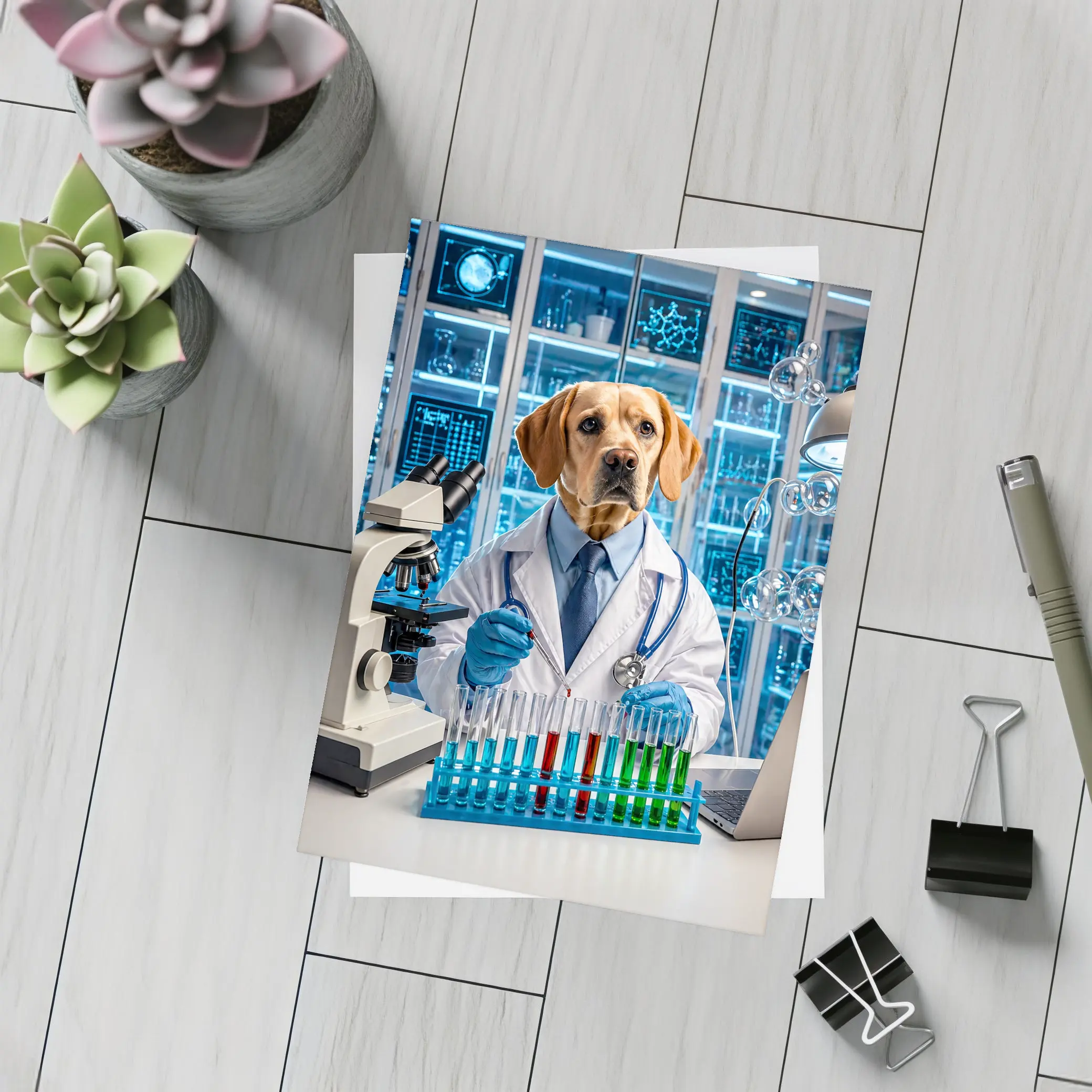 Labrador Scientist Dog Lab Coat Science – Postcards