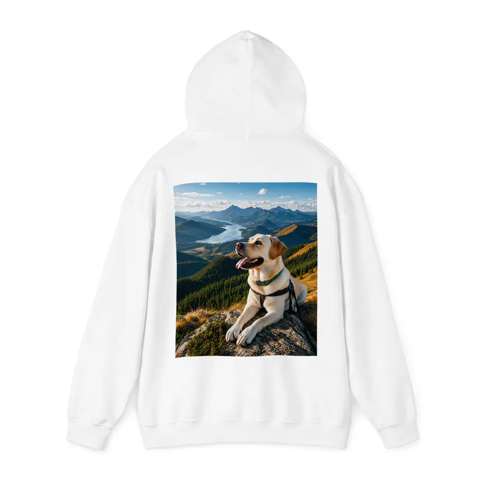 Labrador Retriever Resting on Mountain Summit – Hoodies