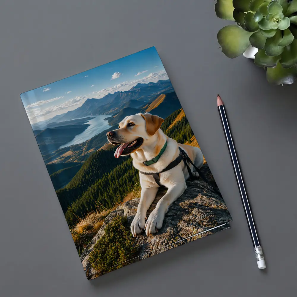 Labrador Retriever Resting on Mountain Summit – Notebooks