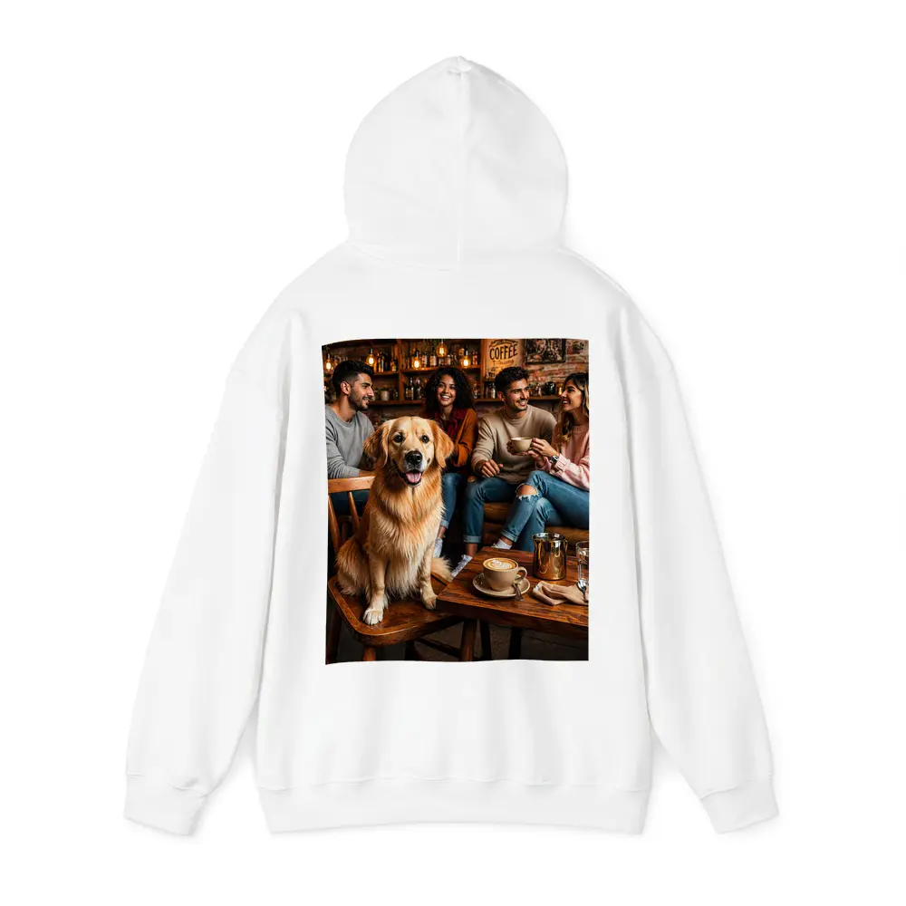 Golden Retriever Sitting In Cozy Coffee Shop – Hoodies
