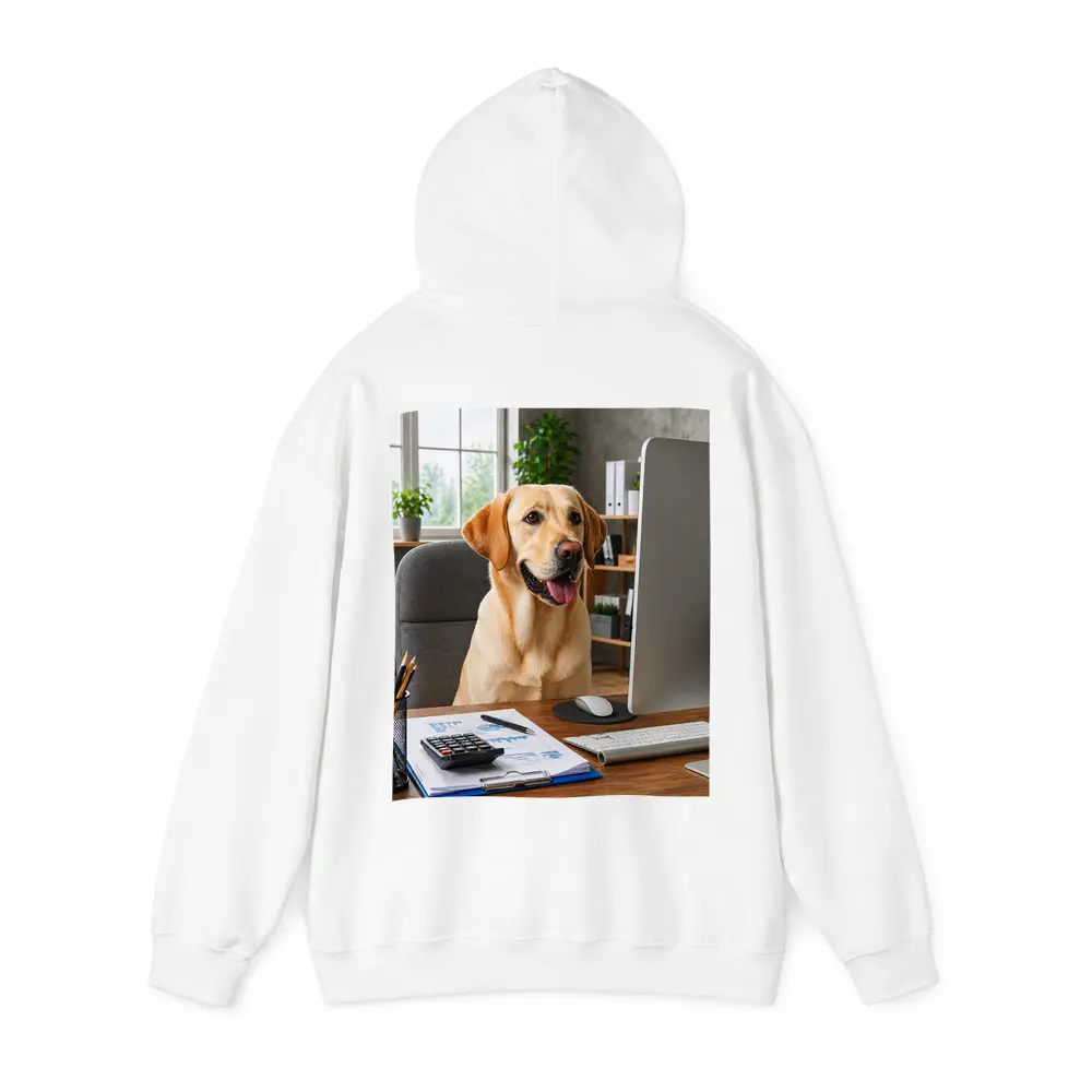 Labrador Retriever Working at Office Desk – Hoodies