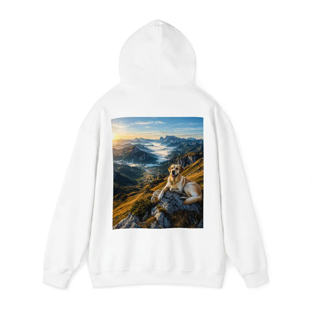 Labrador Retriever Resting on Mountain Summit – Hoodies