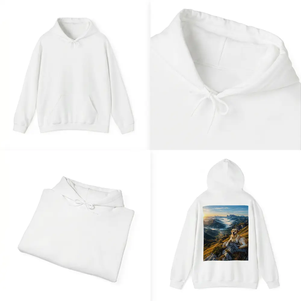 Labrador Retriever Resting on Mountain Summit – Hoodies