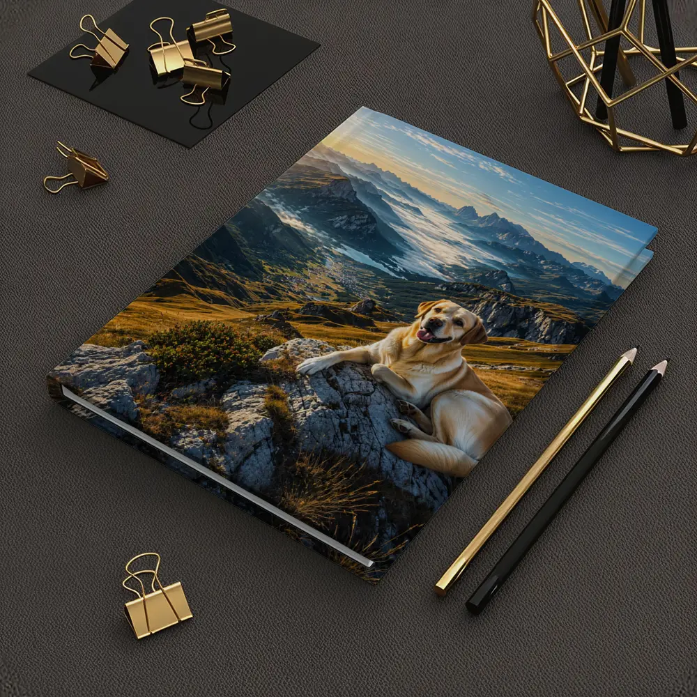Labrador Retriever Resting on Mountain Summit – Notebooks