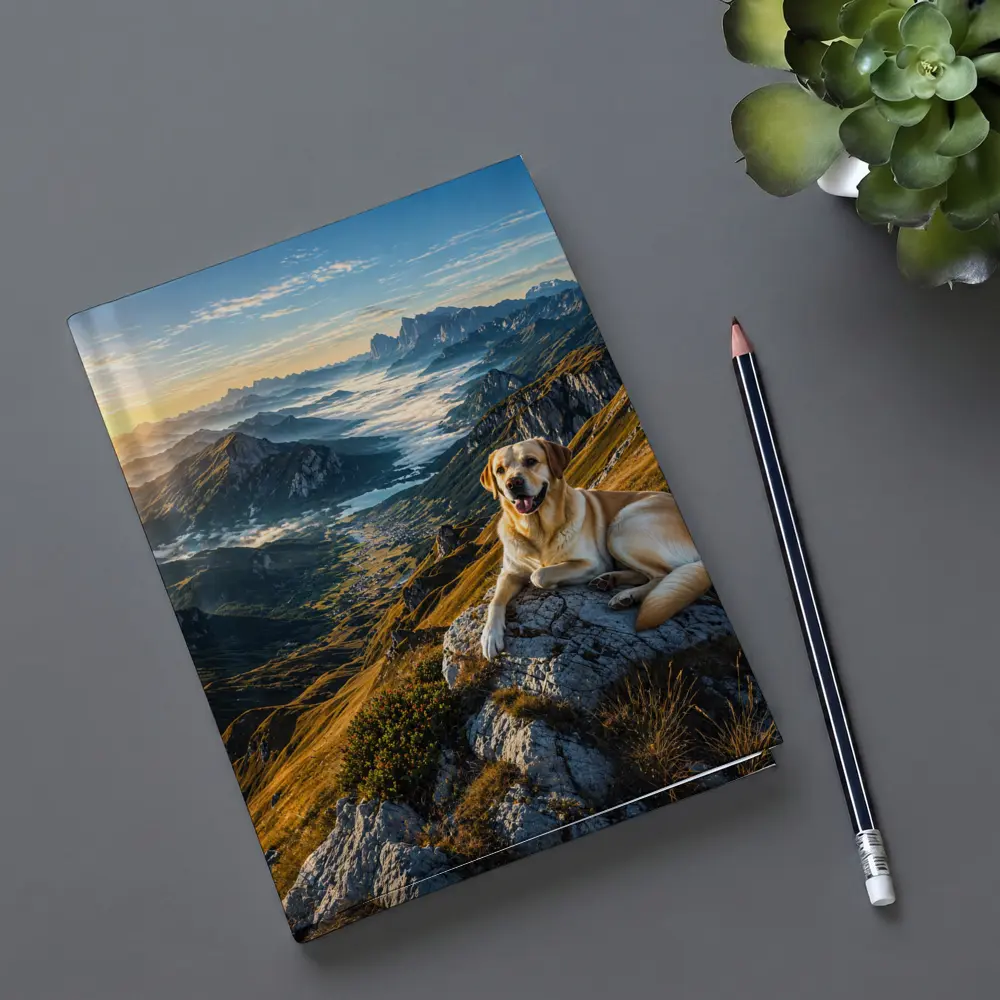 Labrador Retriever Resting on Mountain Summit – Notebooks