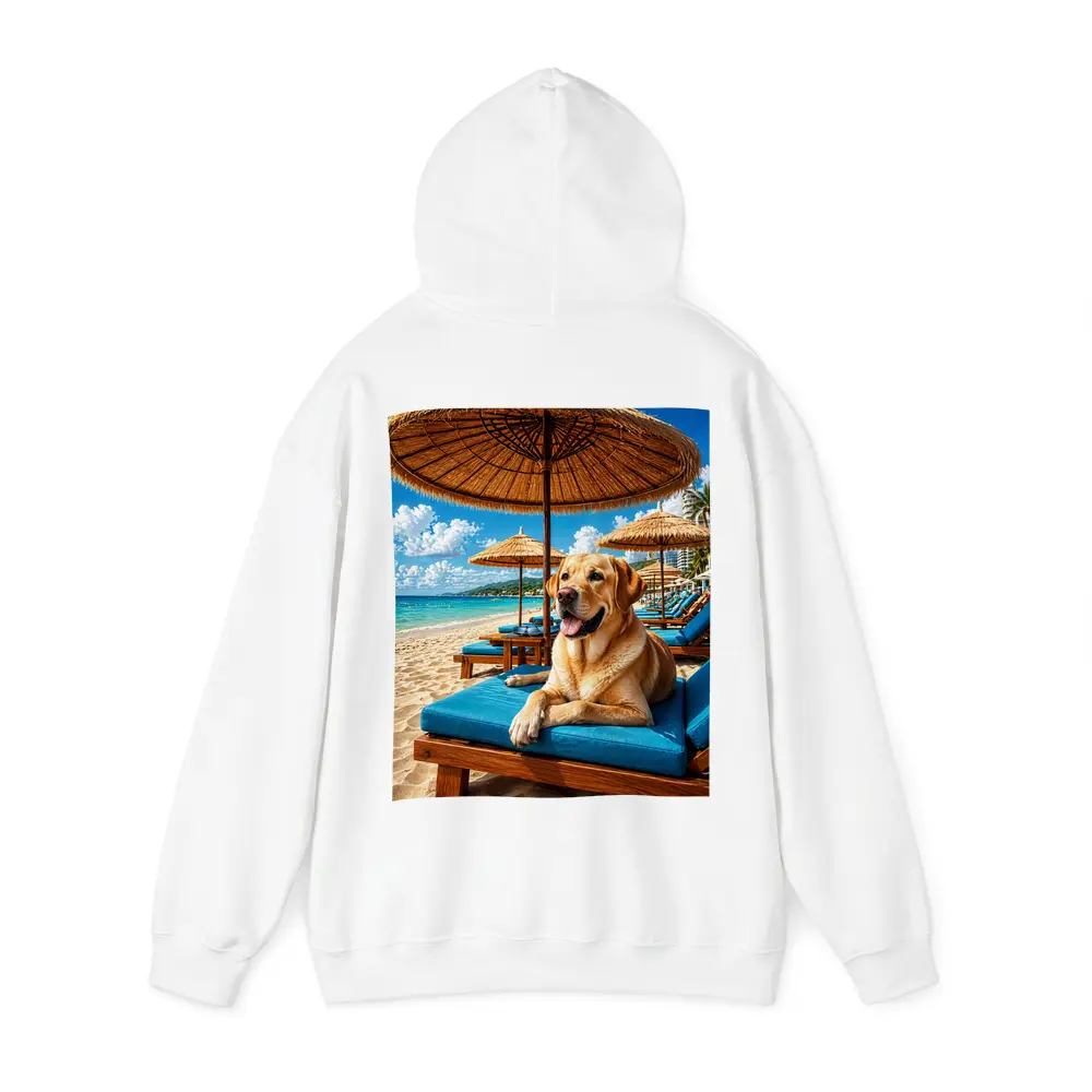 Labrador Retriever Relaxing on Tropical Beach – Hoodies