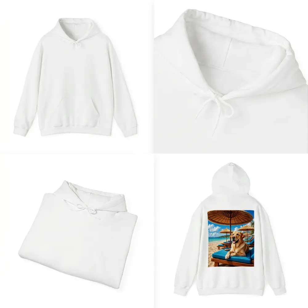 Labrador Retriever Relaxing on Tropical Beach – Hoodies