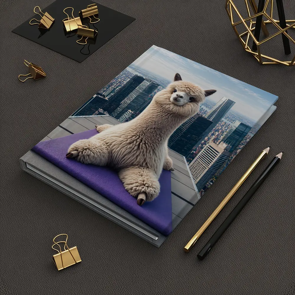 Alpaca Doing Yoga City Skyline – Notebooks
