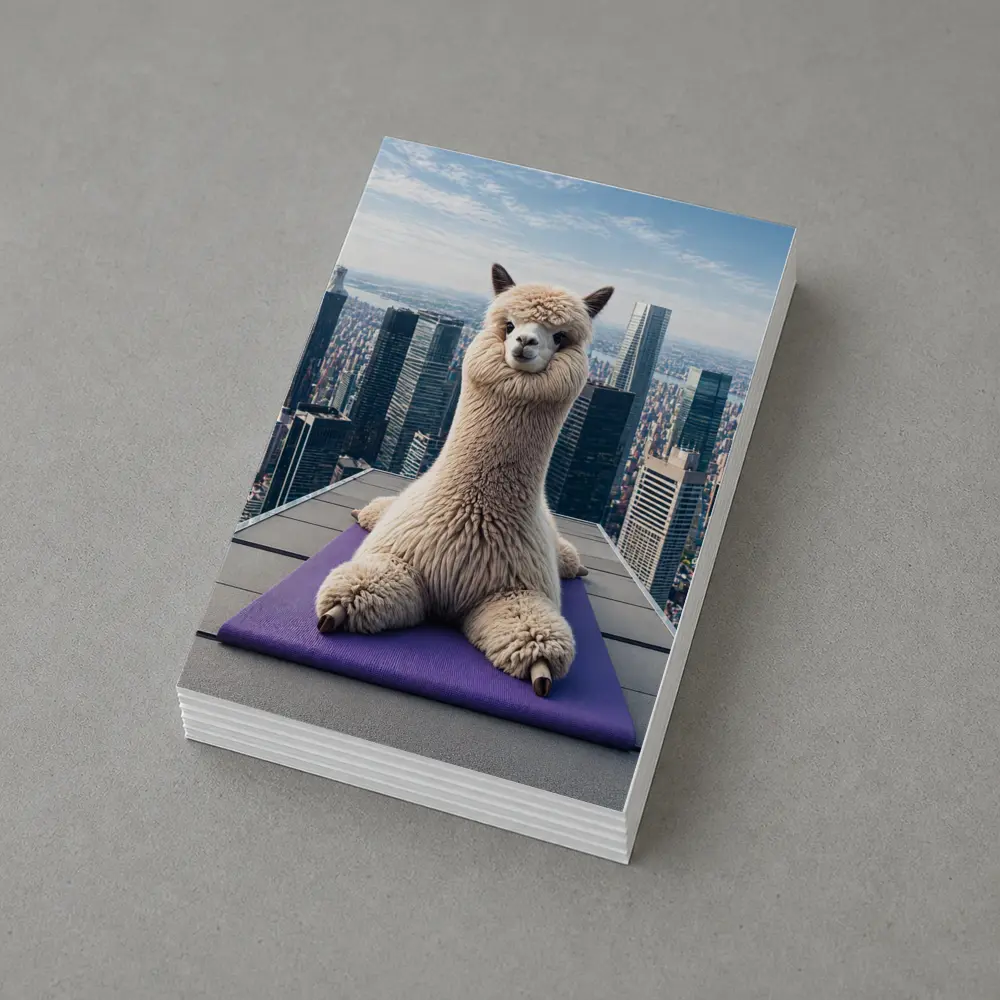 Alpaca Doing Yoga City Skyline – Postcards