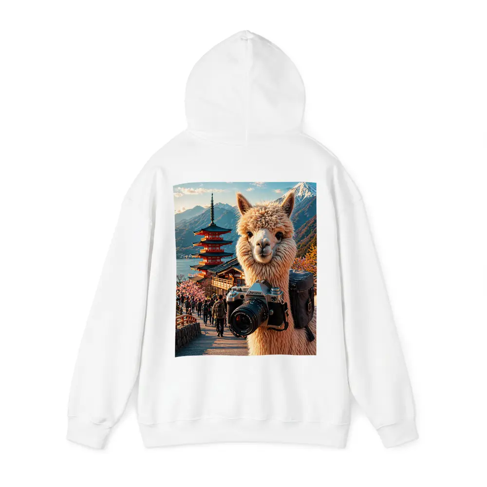 Alpaca Photographer At Japanese Pagoda – Hoodies