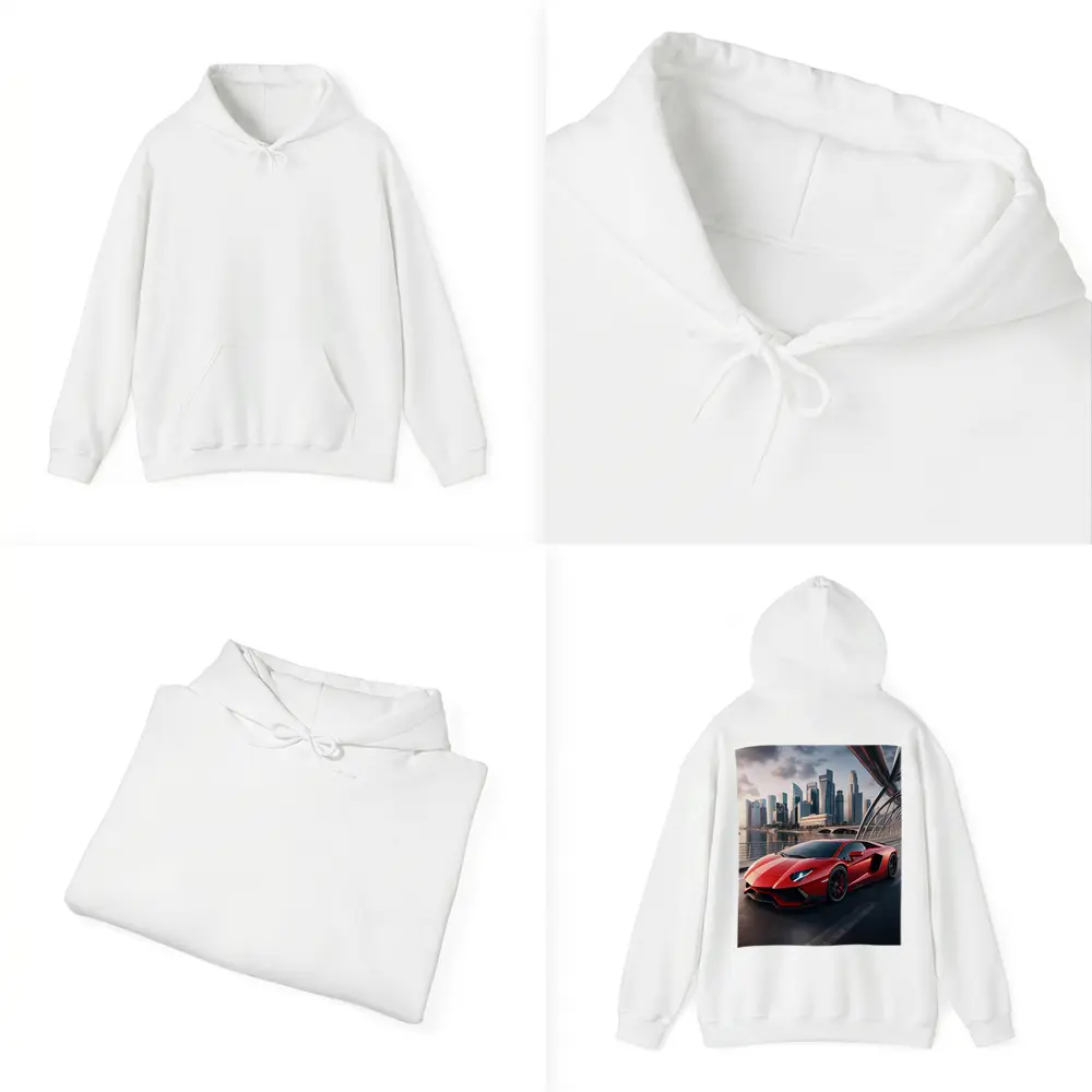 Lamborghini Aventador Red City Bridge Drive – Hoodies