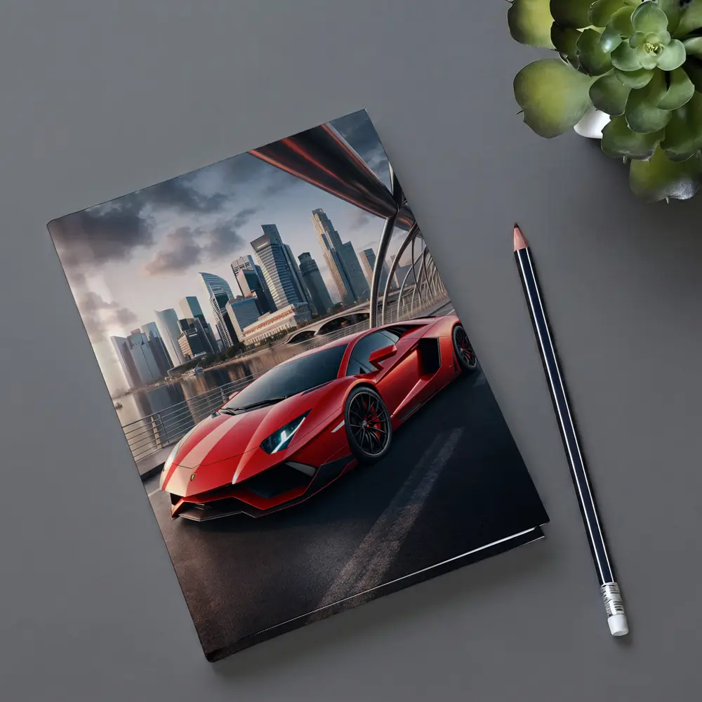 Lamborghini Aventador Red City Bridge Drive – Notebooks