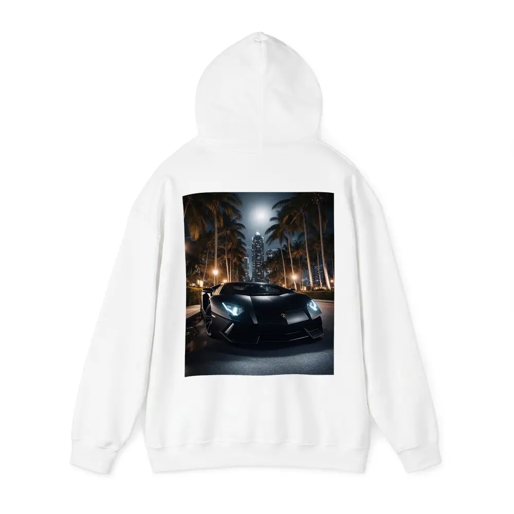 Lamborghini Aventador Black Night City Palms – Hoodies