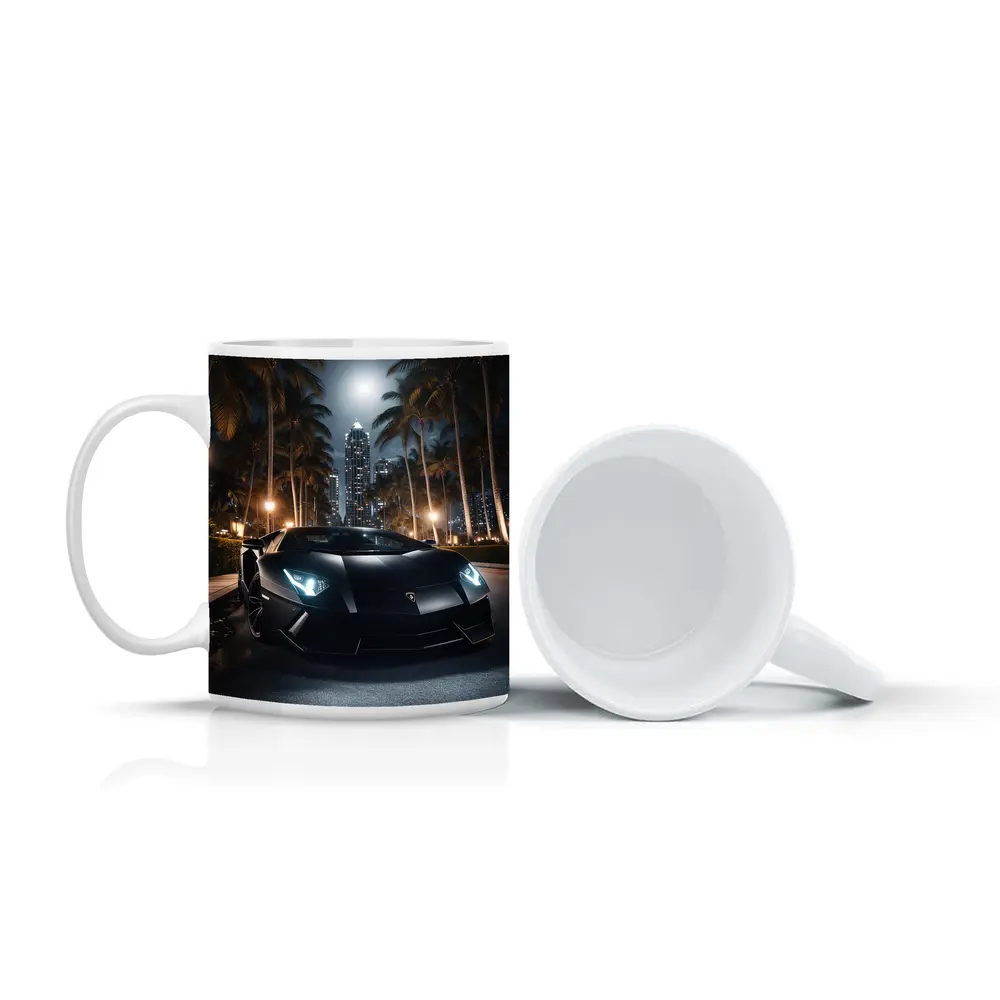 Lamborghini Aventador Black Night City Palms – Mugs