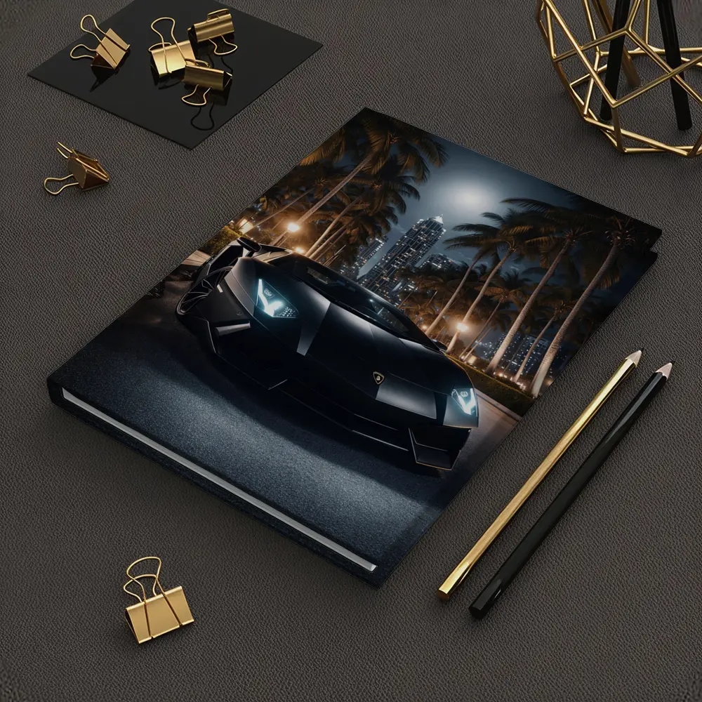 Lamborghini Aventador Black Night City Palms – Notebooks