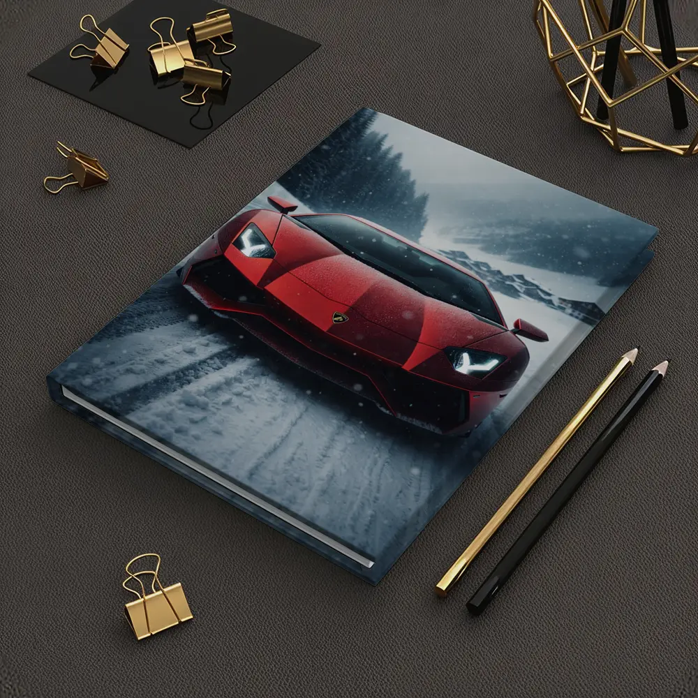 Lamborghini Aventador Red Snow Winter Drive – Notebooks