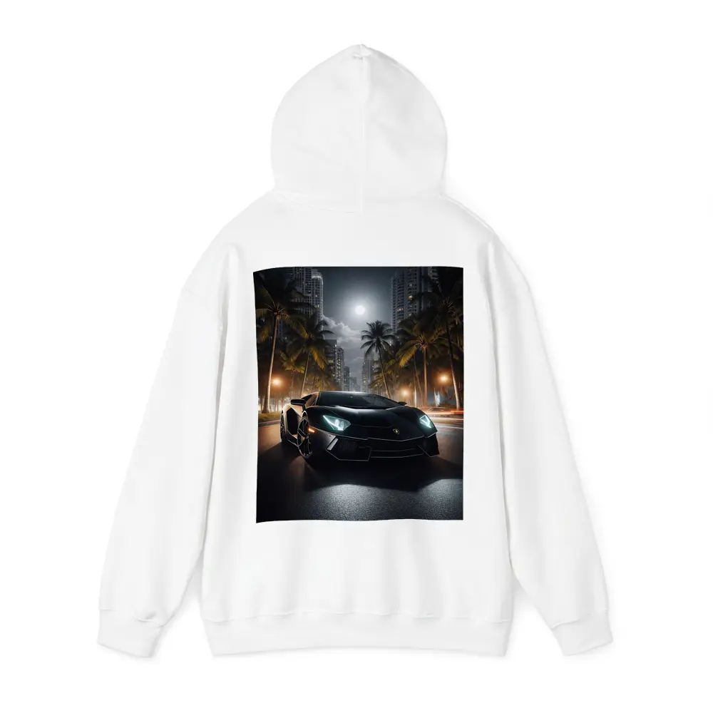 Lamborghini Aventador Black Night City Street – Hoodies