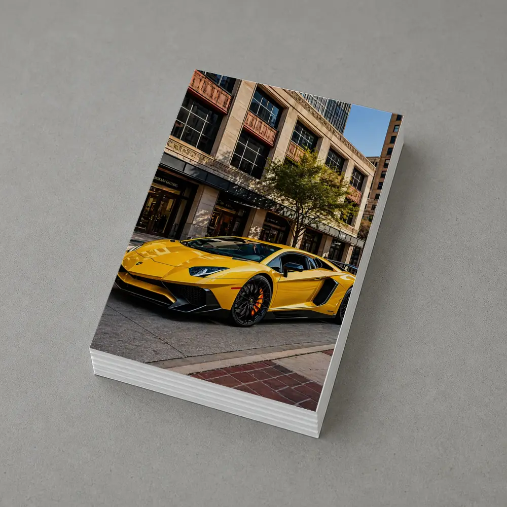 Lamborghini Aventador Yellow City Street – Postcards