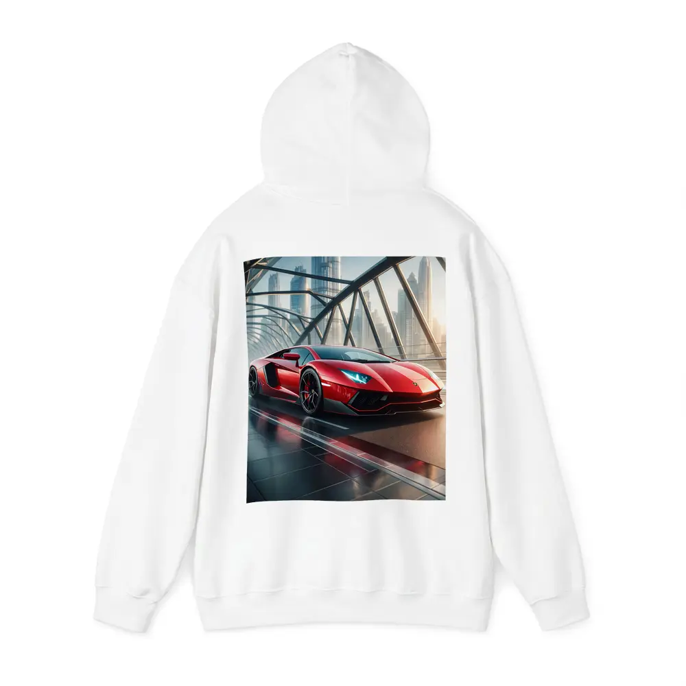 Lamborghini Aventador Red Supercar Dubai Skyline – Hoodies