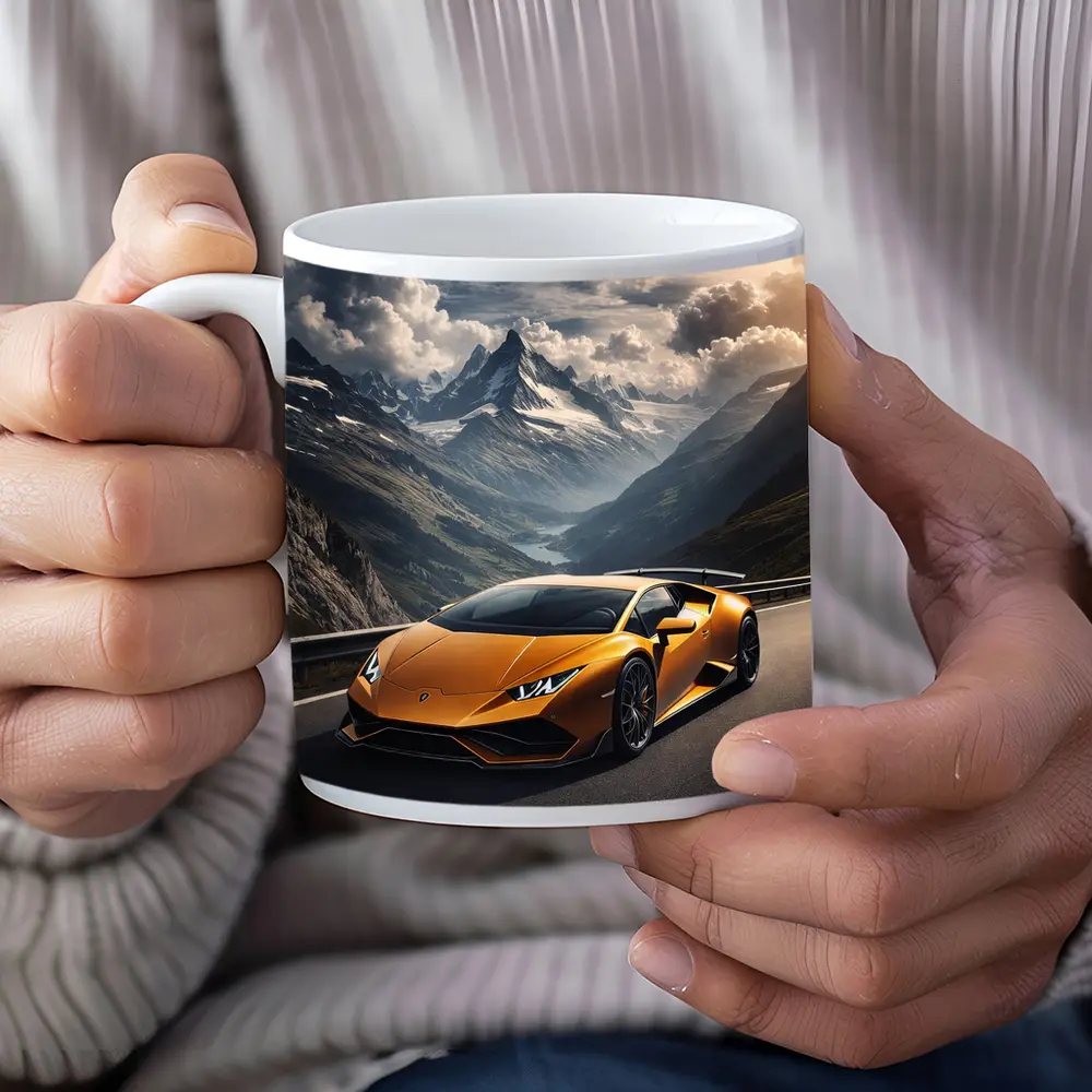 Lamborghini Huracan Orange Mountain Road Drive – Mugs