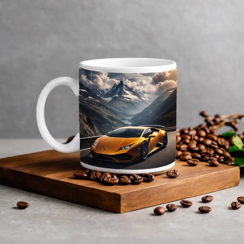 Lamborghini Huracan Orange Mountain Road Drive – Mugs