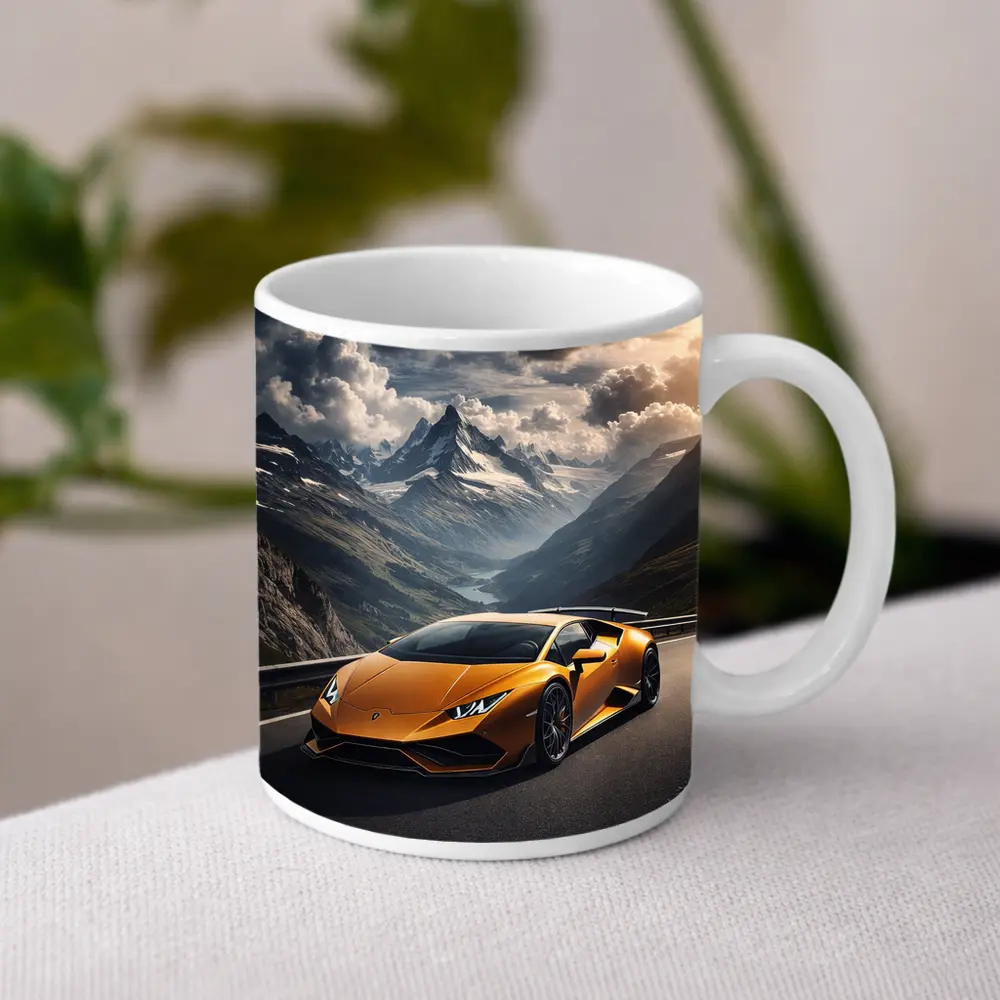 Lamborghini Huracan Orange Mountain Road Drive – Mugs