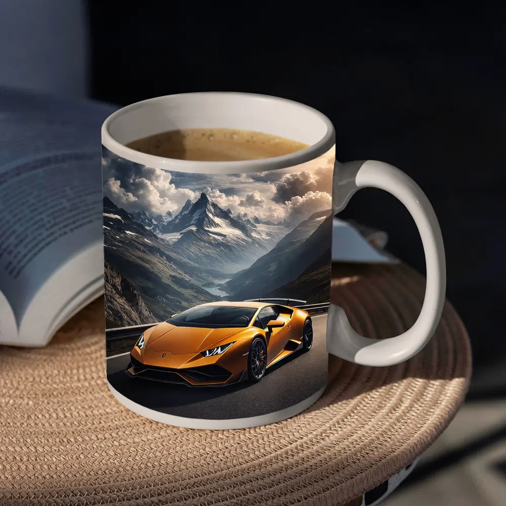 Lamborghini Huracan Orange Mountain Road Drive – Mugs