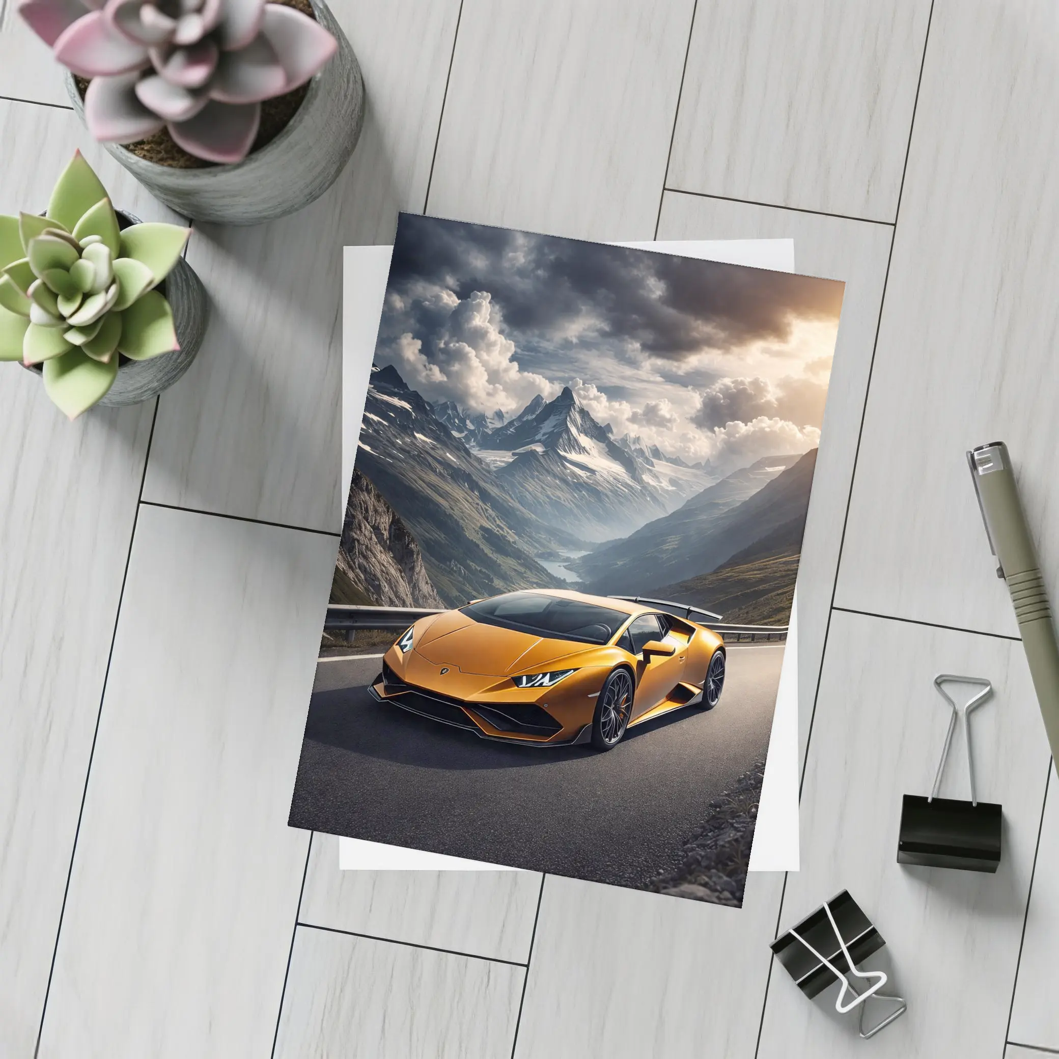 Lamborghini Huracan Orange Mountain Road Drive – Postcards