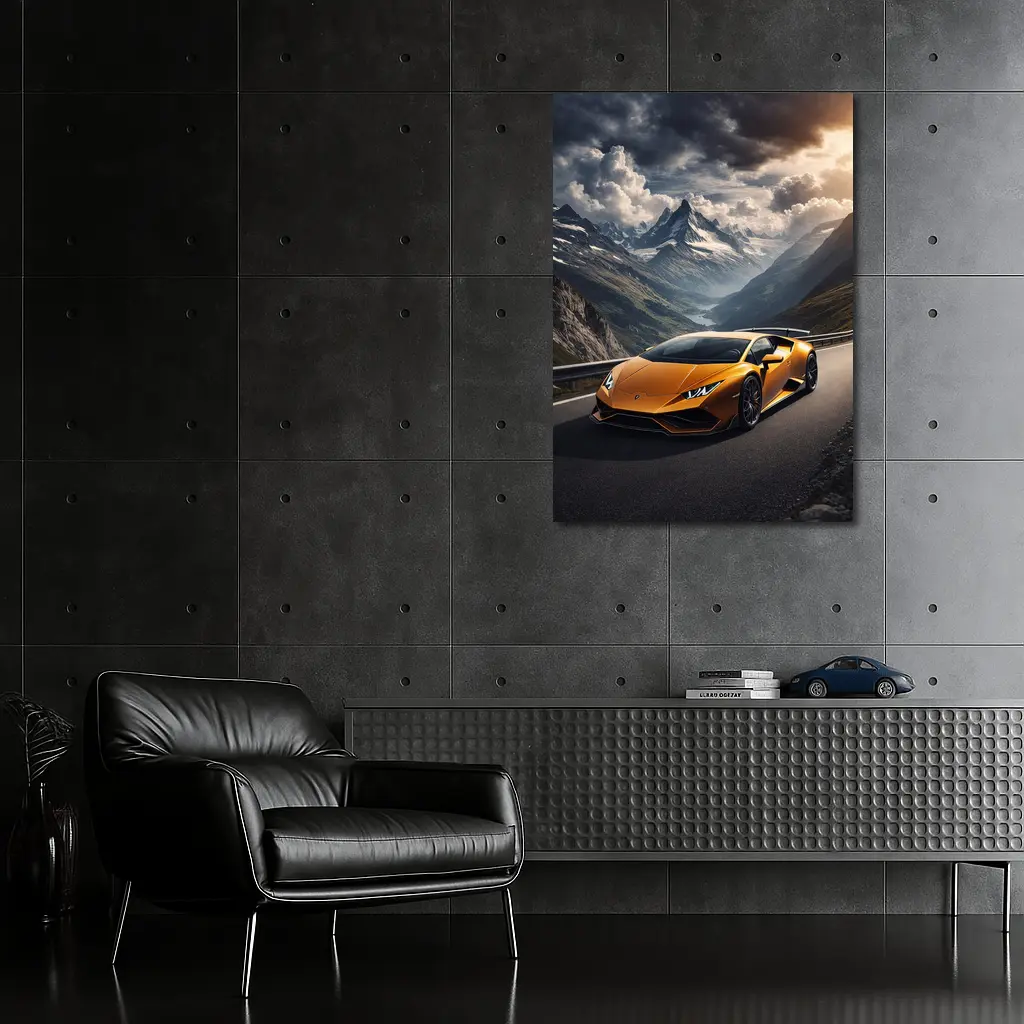 Lamborghini Huracan Orange Mountain Road Drive – Wall Art