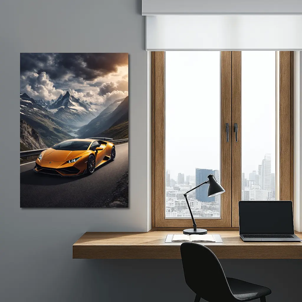 Lamborghini Huracan Orange Mountain Road Drive – Wall Art