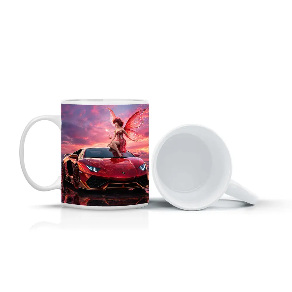 Red Lamborghini Huracan Fairy Fantasy Art – Mugs
