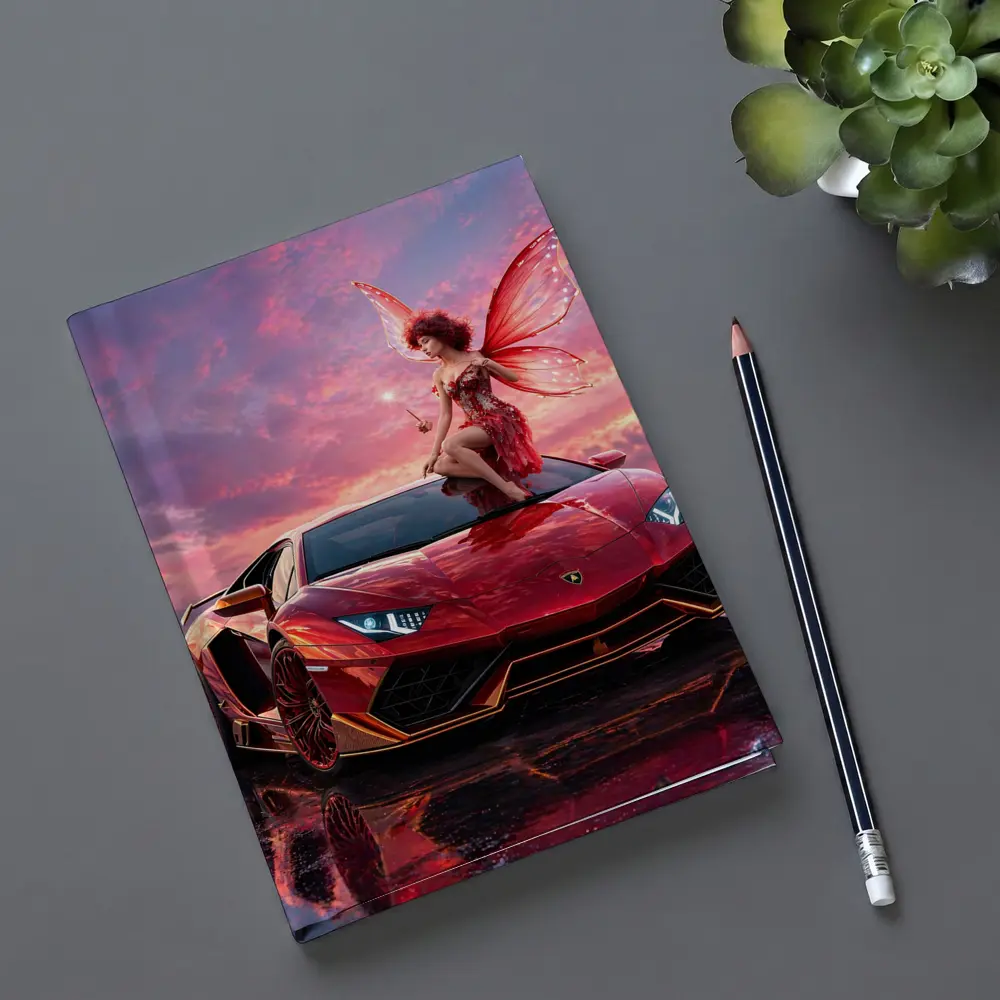 Red Lamborghini Huracan Fairy Fantasy Art – Notebooks