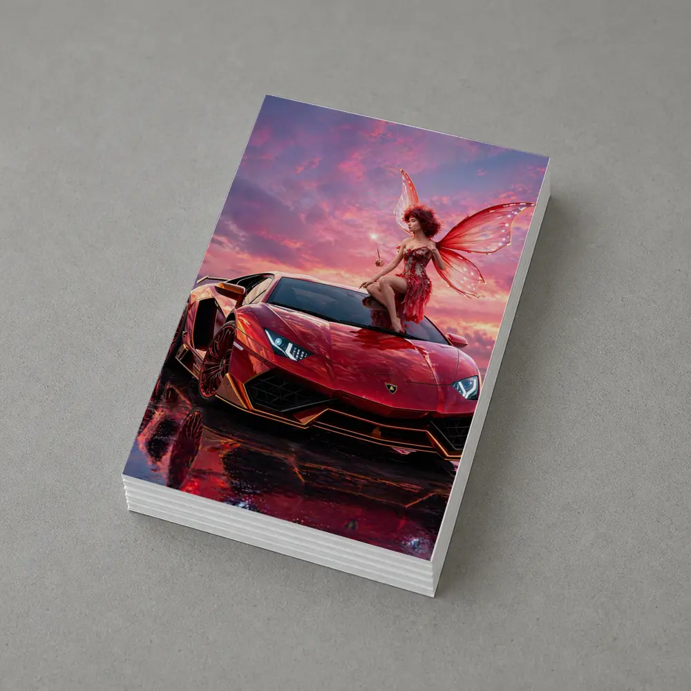 Red Lamborghini Huracan Fairy Fantasy Art – Postcards