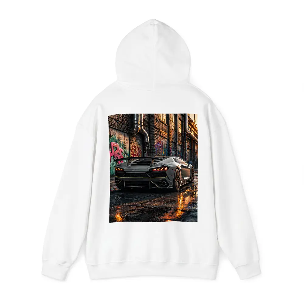 Lamborghini Huracan Gray Urban Graffiti Alley – Hoodies