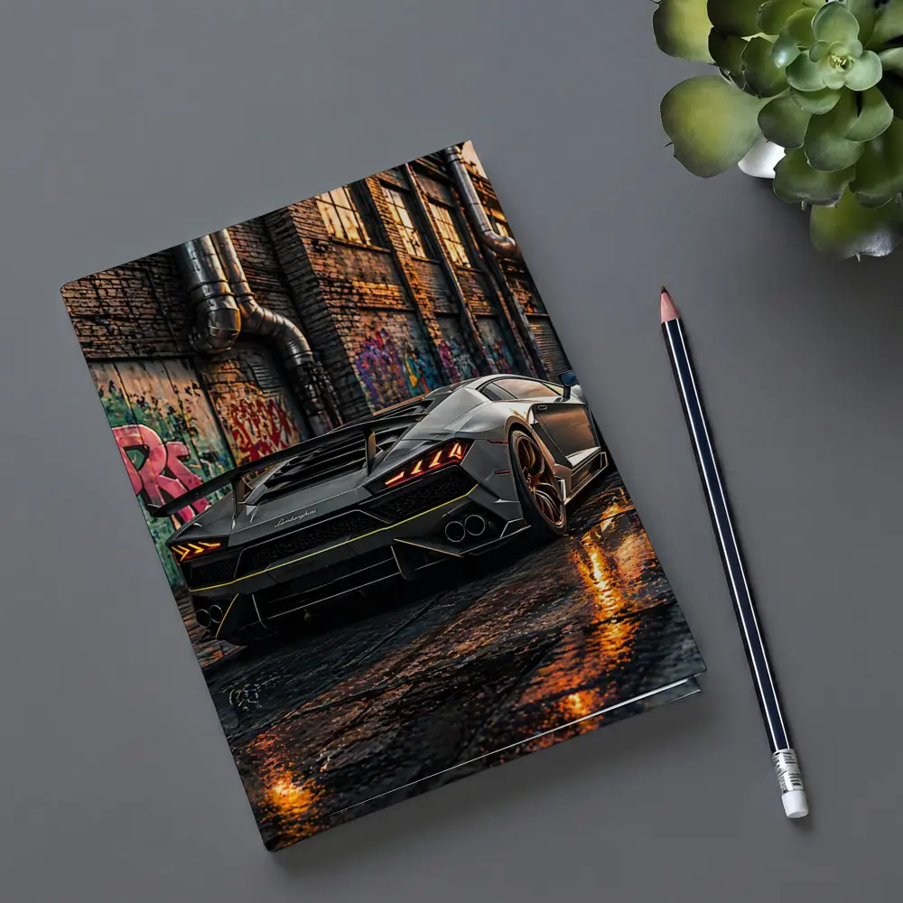 Lamborghini Huracan Gray Urban Graffiti Alley – Notebooks