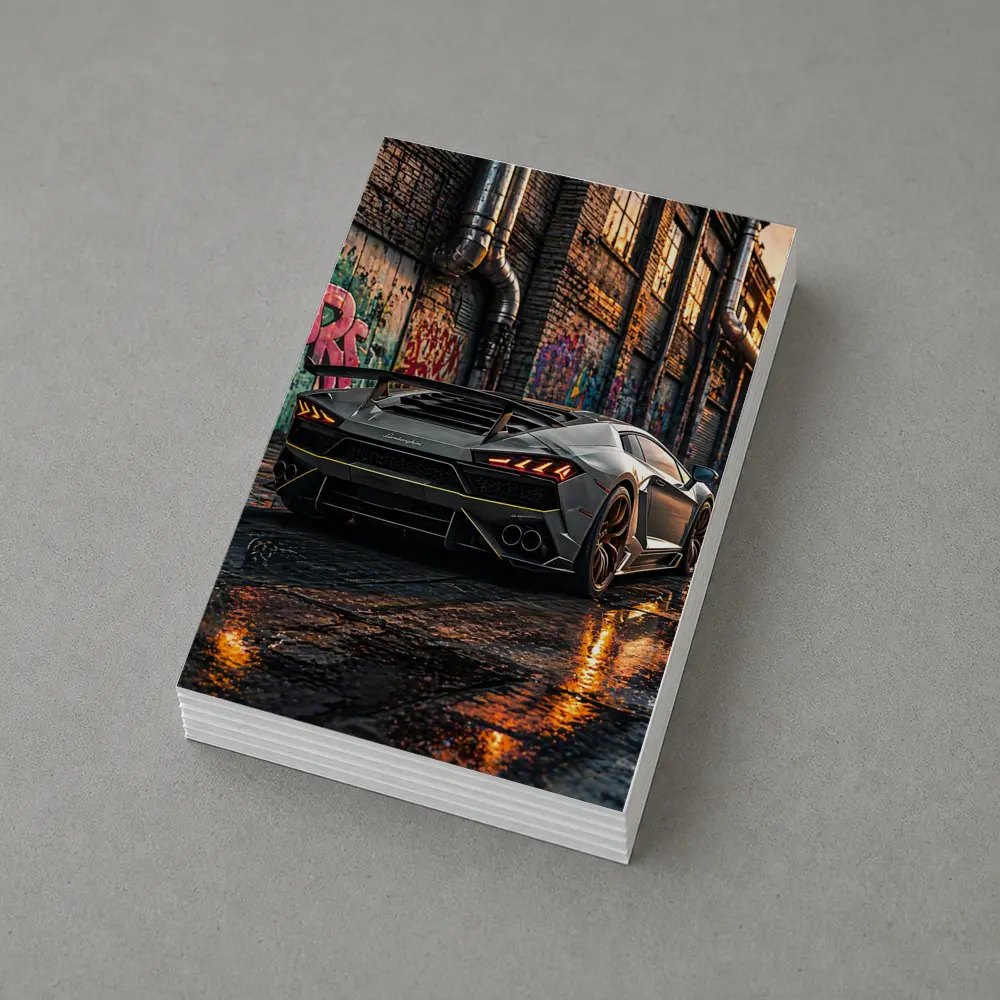 Lamborghini Huracan Gray Urban Graffiti Alley – Postcards