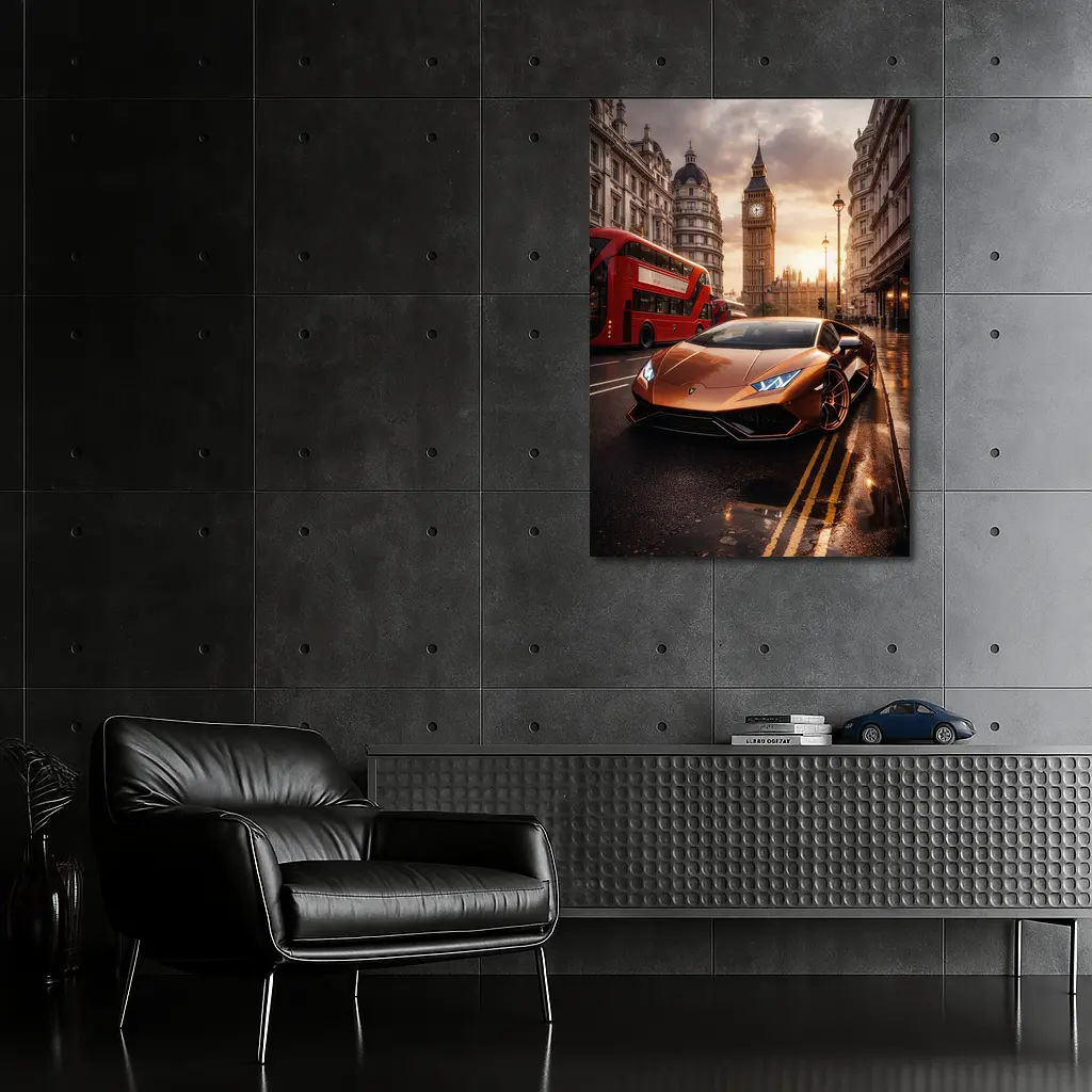 Lamborghini Huracan London Big Ben Street – Wall Art