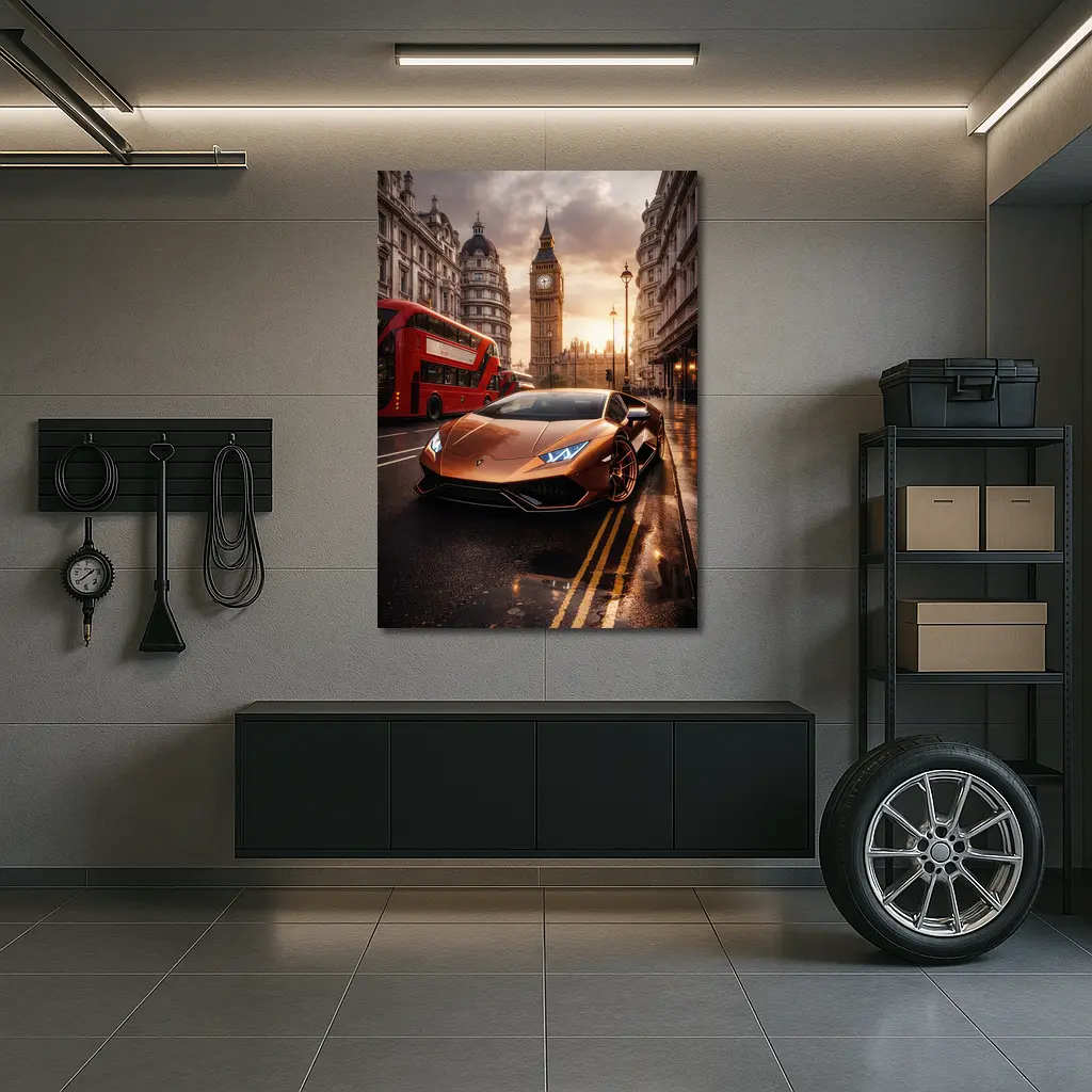 Lamborghini Huracan London Big Ben Street – Wall Art