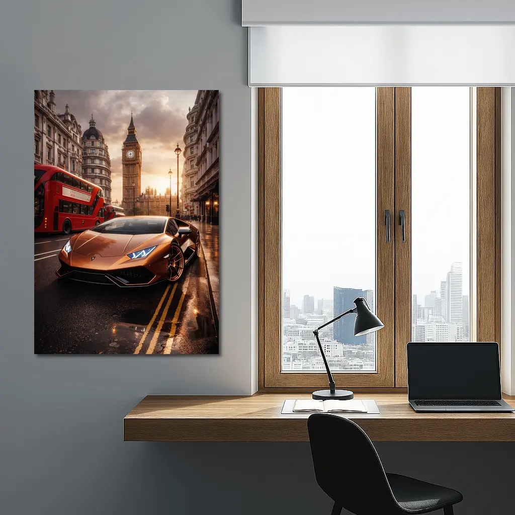 Lamborghini Huracan London Big Ben Street – Wall Art