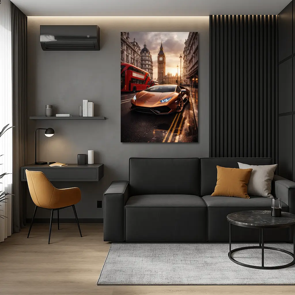 Lamborghini Huracan London Big Ben Street – Wall Art