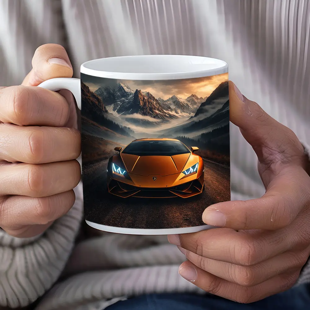 Lamborghini Huracan Orange Mountain Road Drive – Mugs