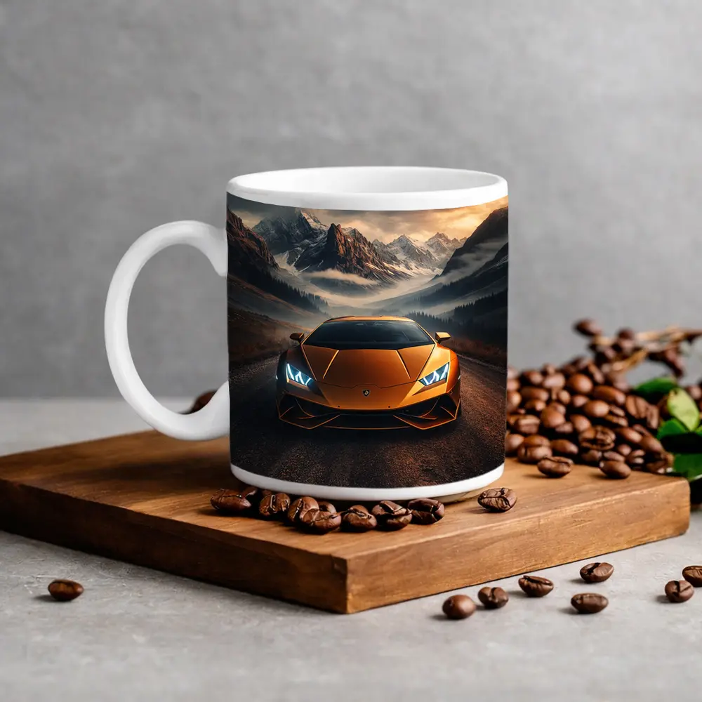 Lamborghini Huracan Orange Mountain Road Drive – Mugs