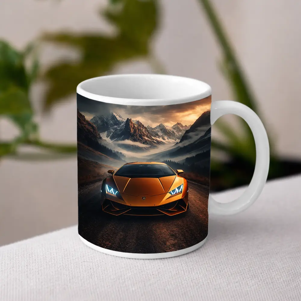 Lamborghini Huracan Orange Mountain Road Drive – Mugs