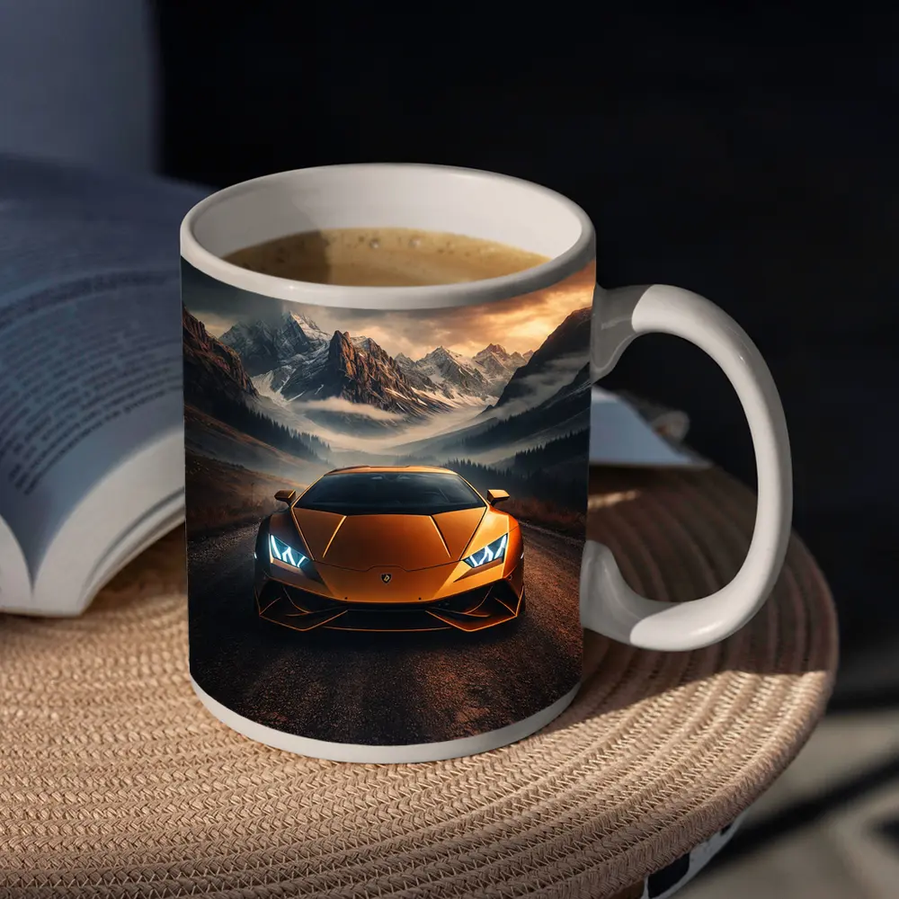 Lamborghini Huracan Orange Mountain Road Drive – Mugs
