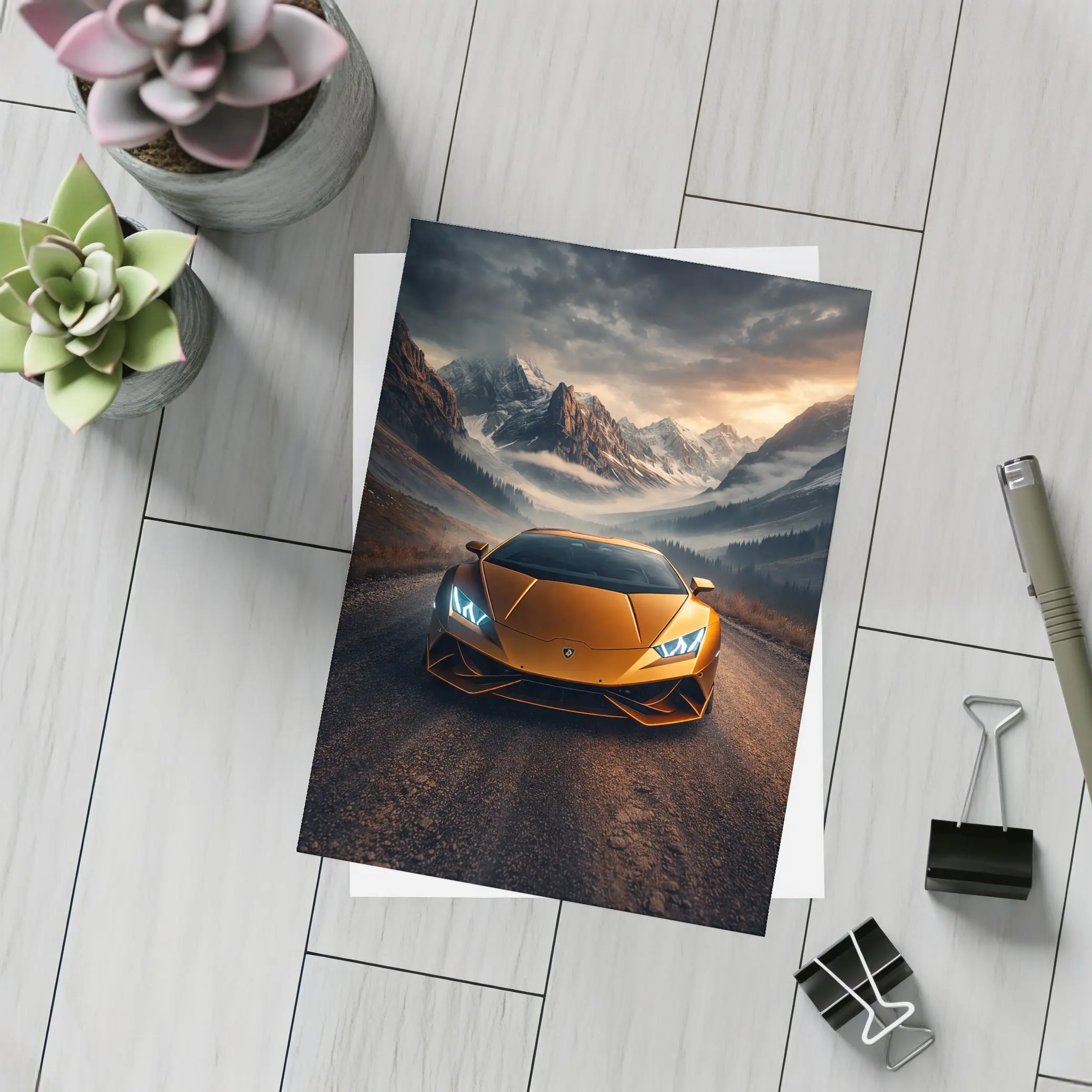 Lamborghini Huracan Orange Mountain Road Drive – Postcards