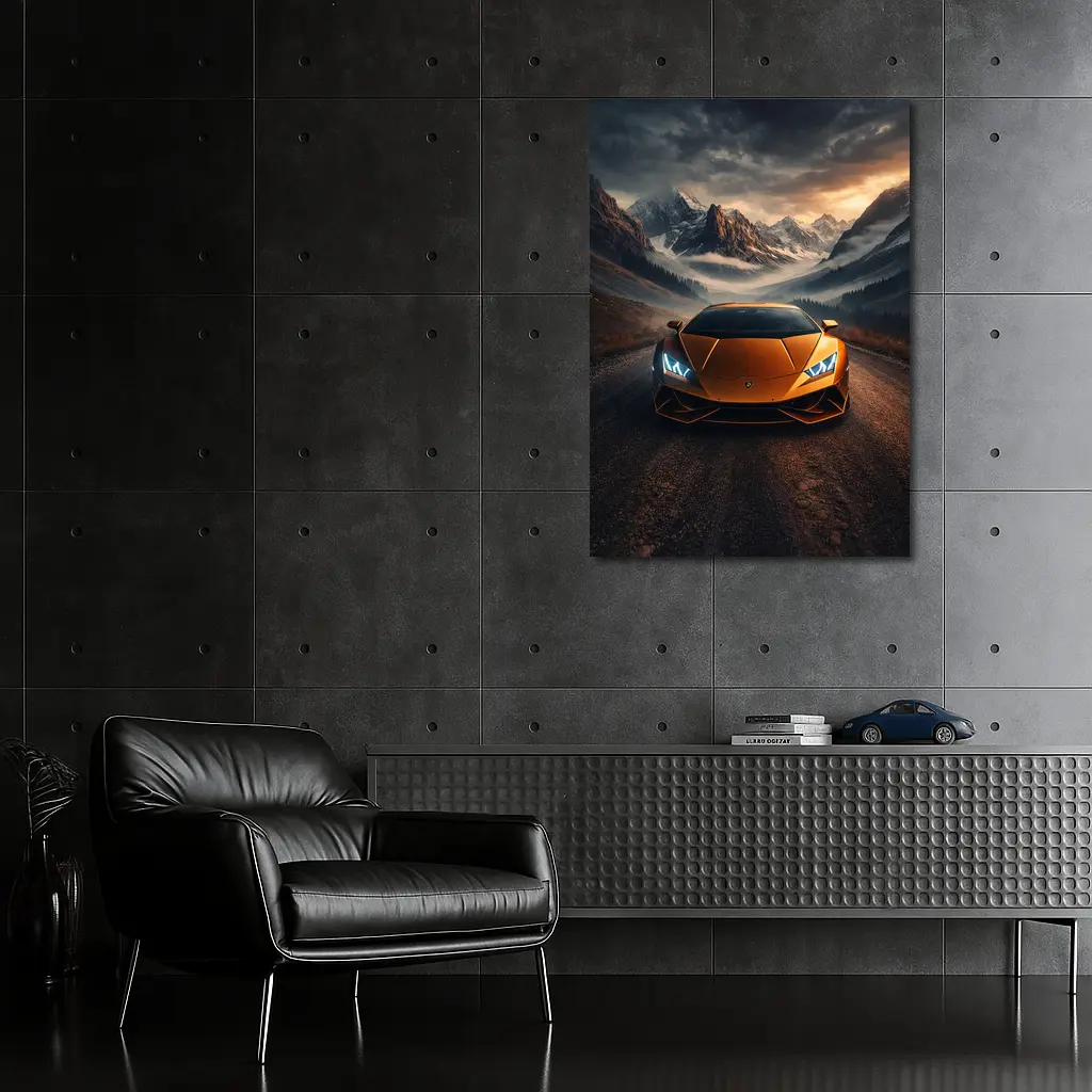 Lamborghini Huracan Orange Mountain Road Drive – Wall Art