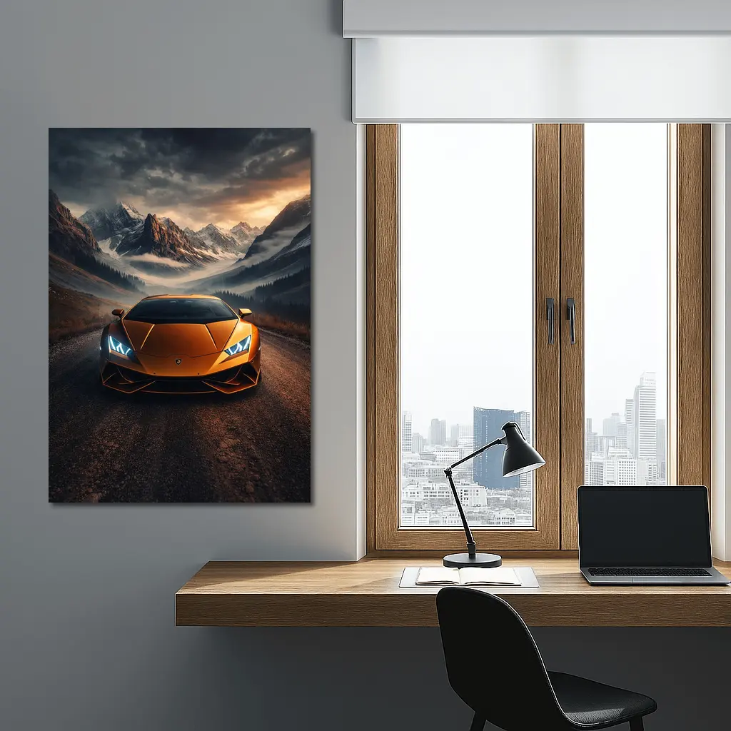 Lamborghini Huracan Orange Mountain Road Drive – Wall Art