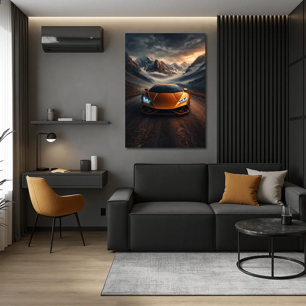 Lamborghini Huracan Orange Mountain Road Drive – Wall Art