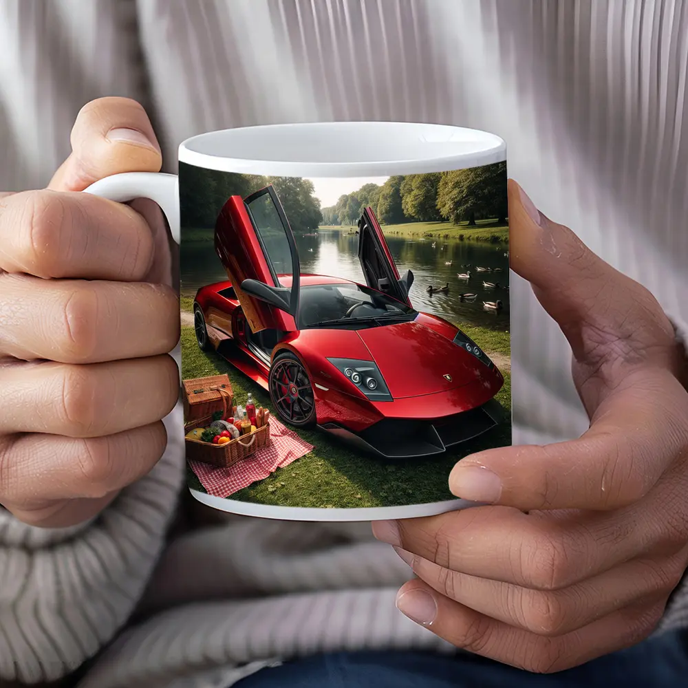 Lamborghini Murcielago Red Scissor Doors Park – Mugs