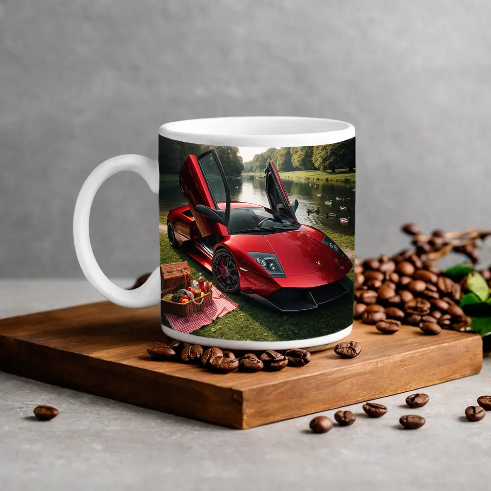 Lamborghini Murcielago Red Scissor Doors Park – Mugs